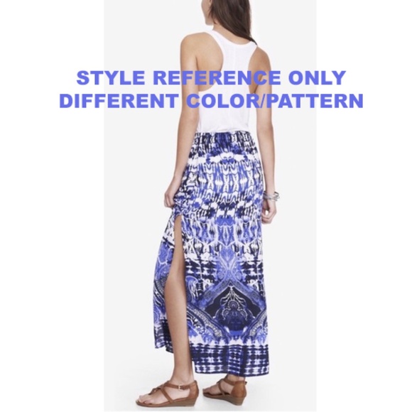 EXPRESS Boho Pattern Maxi Skirt w/ High Slits, Size: M - Picture 5 of 5